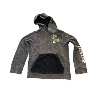 Nike Sportsware Pullover Hoodie Gray Youth Small Peace Design Just do it Outdoor